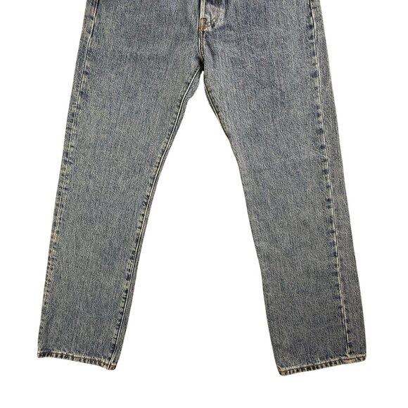 Levis 501 Jeans Mens 30x30 Blue Denim Button Fly Grunge Faded Straight Pants Y2K - Picture 12 of 16
